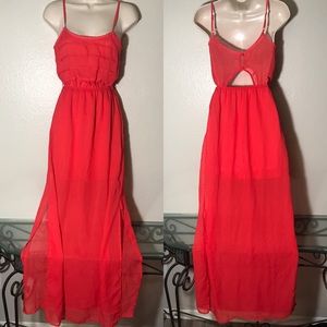 Wet Seal Ruffle maxi slit dress
